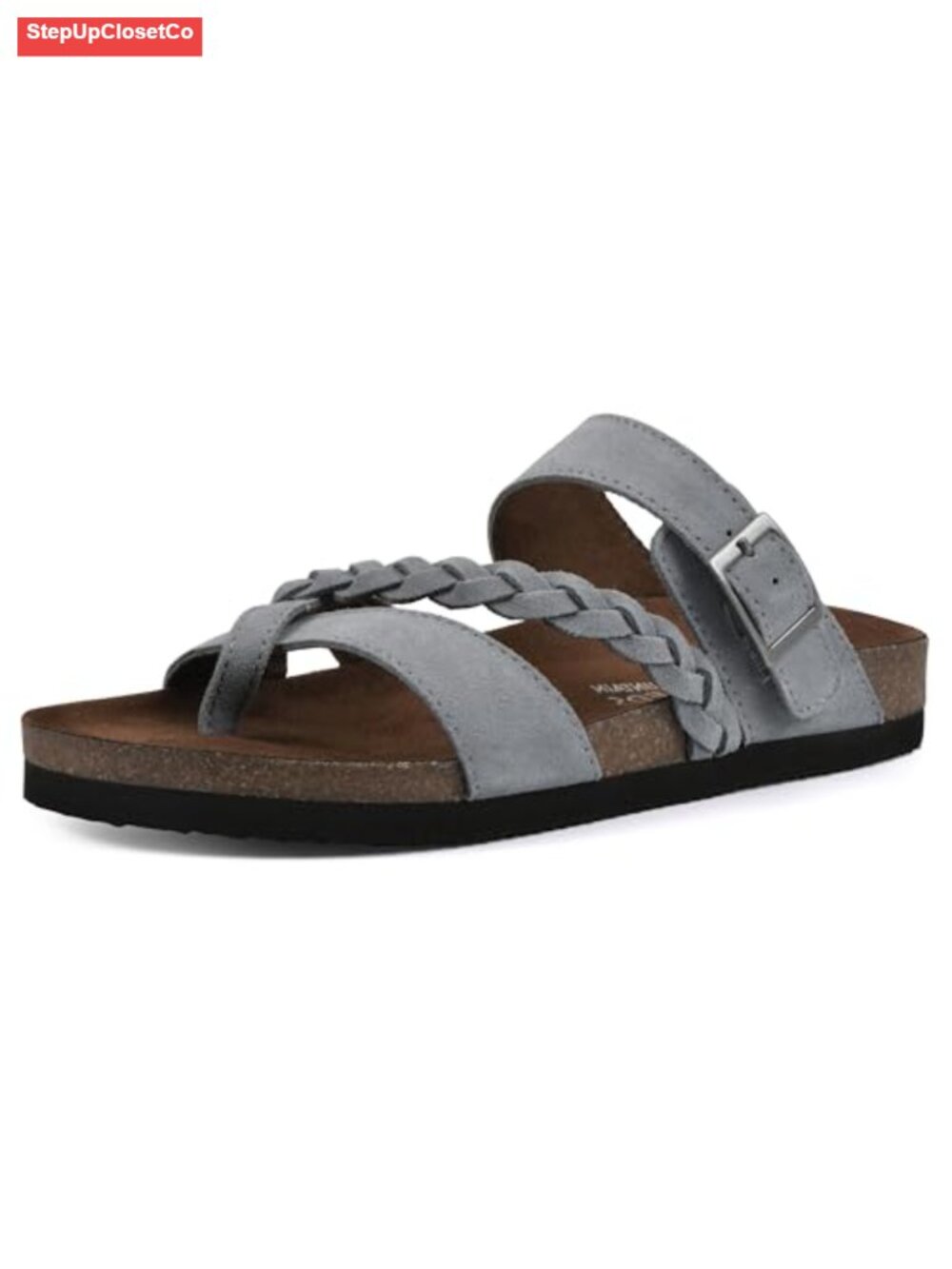 Braided Footbed Sandal - Contoured Footbed, Adjustable Buckle Slide